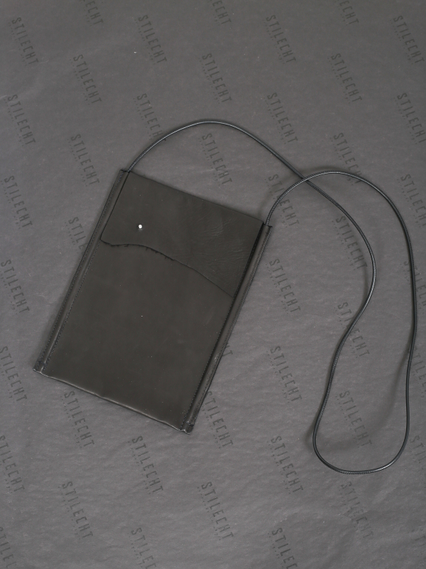 Darkgem - Leather bag with leather strap - Black - A-2245-5