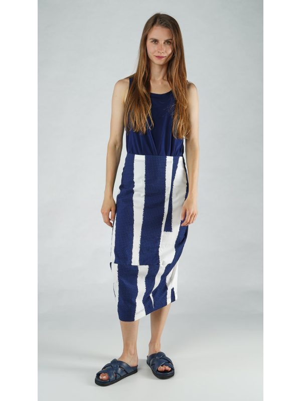 Rundholz Black Label - Bananenförmiger baumwolltwill stretch rock mit streifendruck - 1253390307