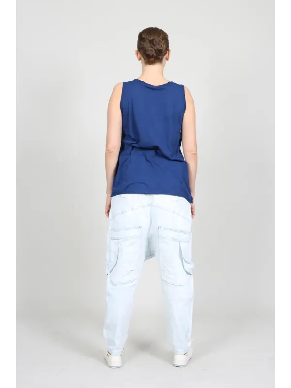 Rundholz - Pantalon en forme de tulipe avec application en bande - 1261040115 - Stilecht - Image 1