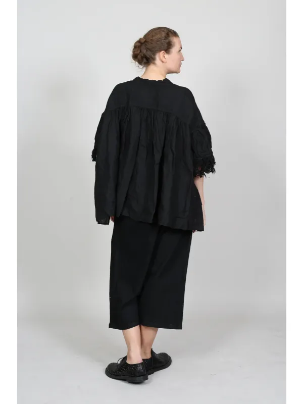 Rundholz DIP - Gerade geschnittene Leinenbluse mit Kräuselpartie - 1262670422 - Stilecht - Bild 1