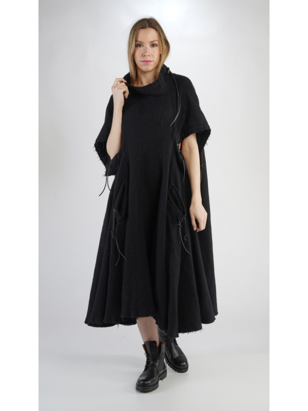 Rundholz DIP - Robe évasée avec poches pour les yeux Laine vierge Black - 2242210910
