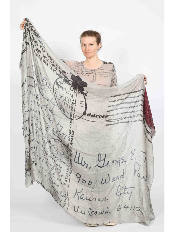 Rundholz DIP - Rectangular Scarf made of Modal and Wool with Print - 2252801402 - Stilecht - Image 1