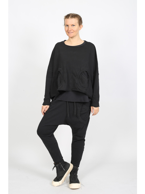 Rundholz Black Label - Oversize Cotton T-Shirt with Raw Edges - 2253250501 - Stilecht - Image 1