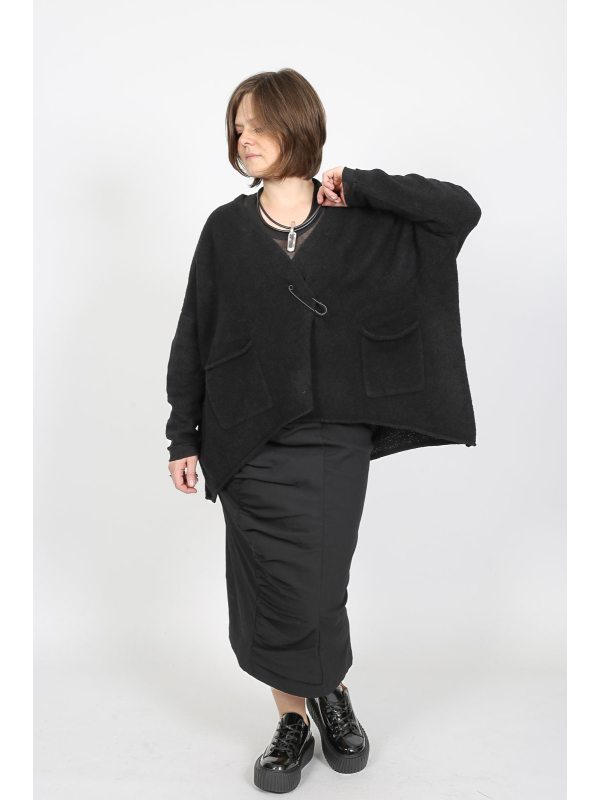 Rundholz Black Label - Cardigan with Asymmetrical Hem and Shawl Collar - 2253317104 - Stilecht - Image 1