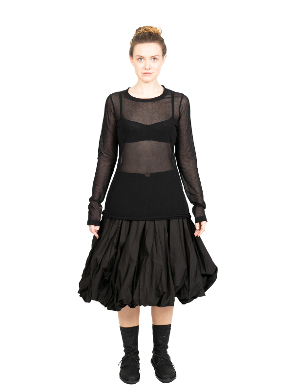 Rundholz Black Label - Тюлевая рубашка с длинным рукавом Хлопковый стрейч Черный - 2243340518