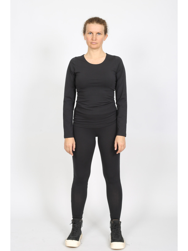 Noir par k&m - T-shirt à manches longues - je me bats pour la beauté dans ma vie - B33.252.01.01 - Stilecht - Image 1