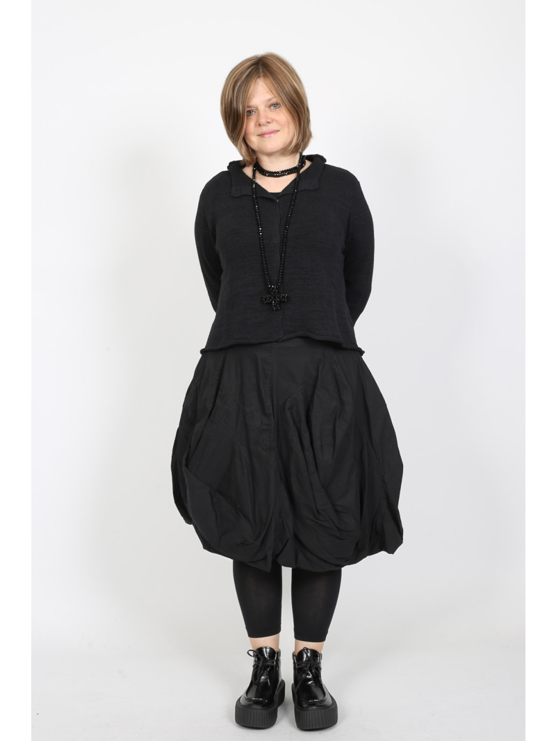 Rundholz - balloon-shaped stretch skirt with bubbles - black - 1251630312