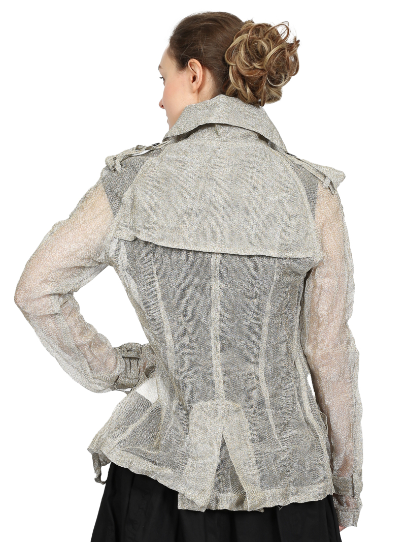 Rundholz - Hip-length silver gold mesh jacket - 1251181104