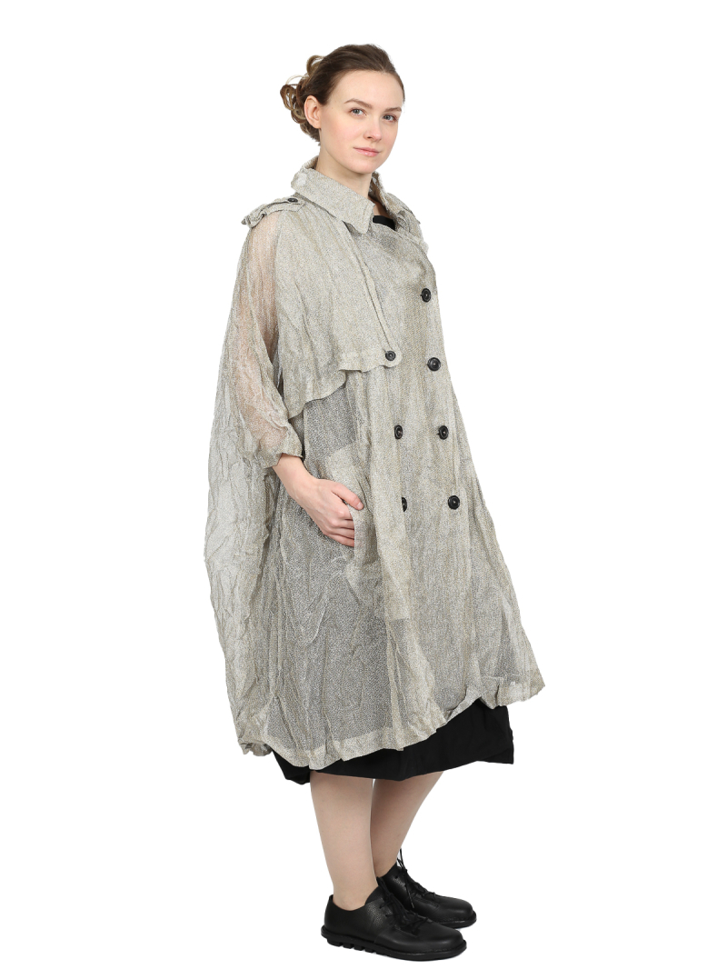 Rundholz - Oversize серебряно-золотой сетчатый плащ - 1251181202