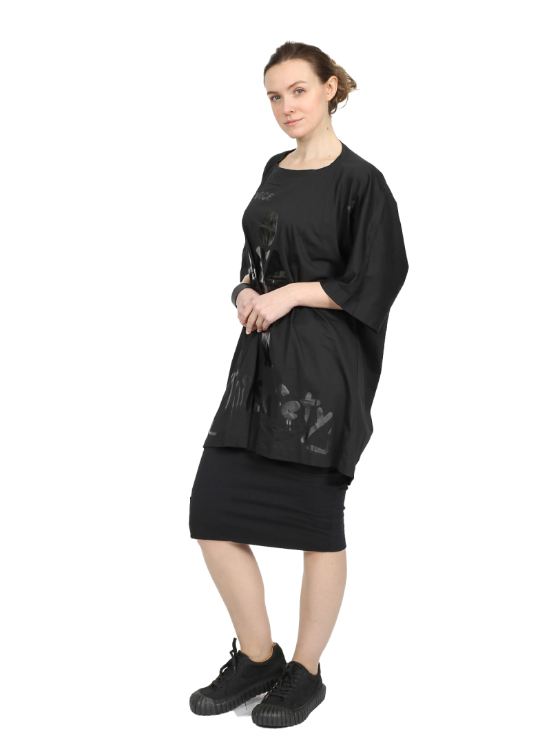 Rundholz DIP - Weites baumwoll jersey kleid mit platziertem druck - 1252300903