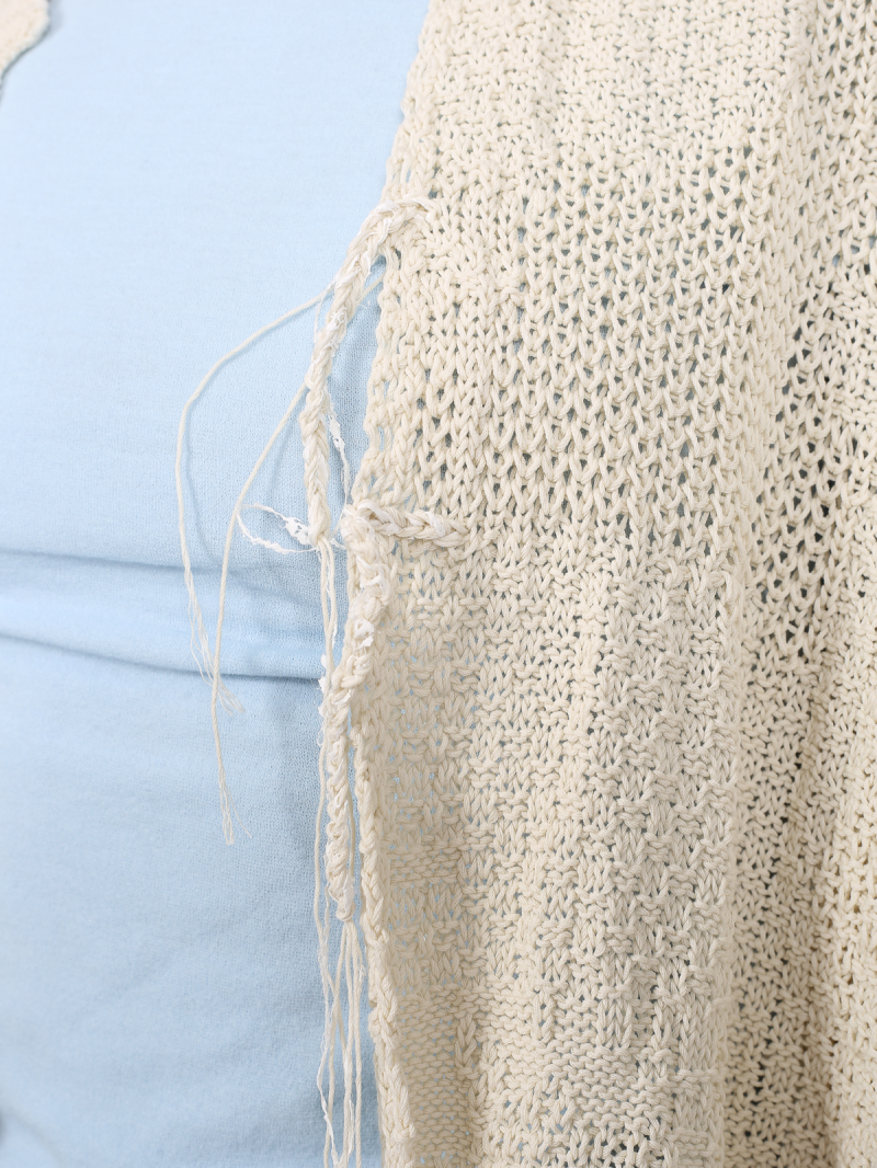 Serien°umerica - Long Loose Cardigan - Natural - ser-patch-5103