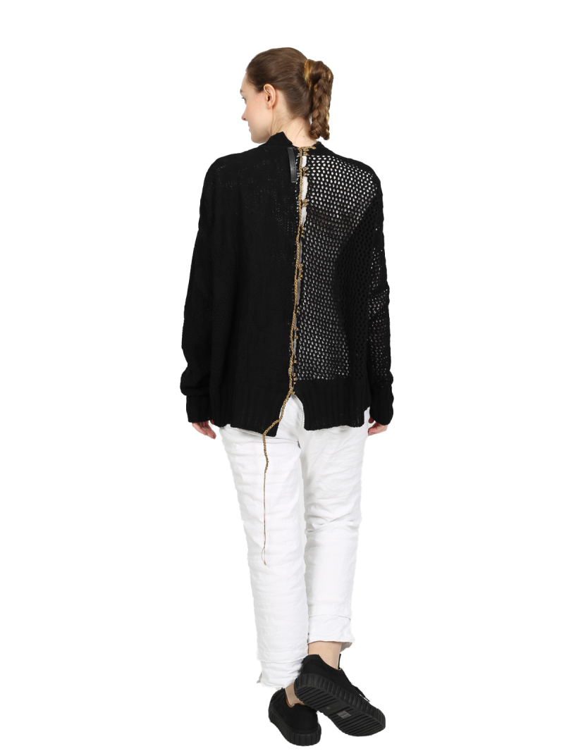 Serien°umerica - Длинный свободный кардиган - Черный - ser-patch-5103