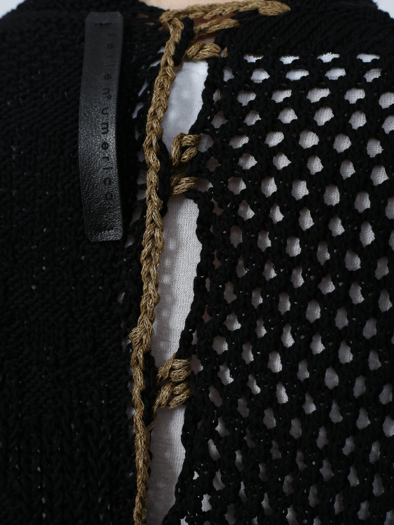 Serien°umerica - Длинный свободный кардиган - Черный - ser-patch-5103