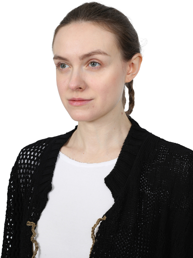 Serien°umerica - Длинный свободный кардиган - Черный - ser-patch-5103