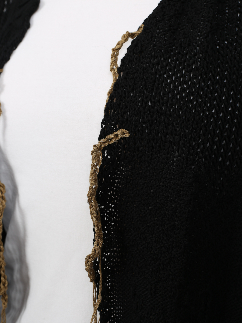 Serien°umerica - Длинный свободный кардиган - Черный - ser-patch-5103