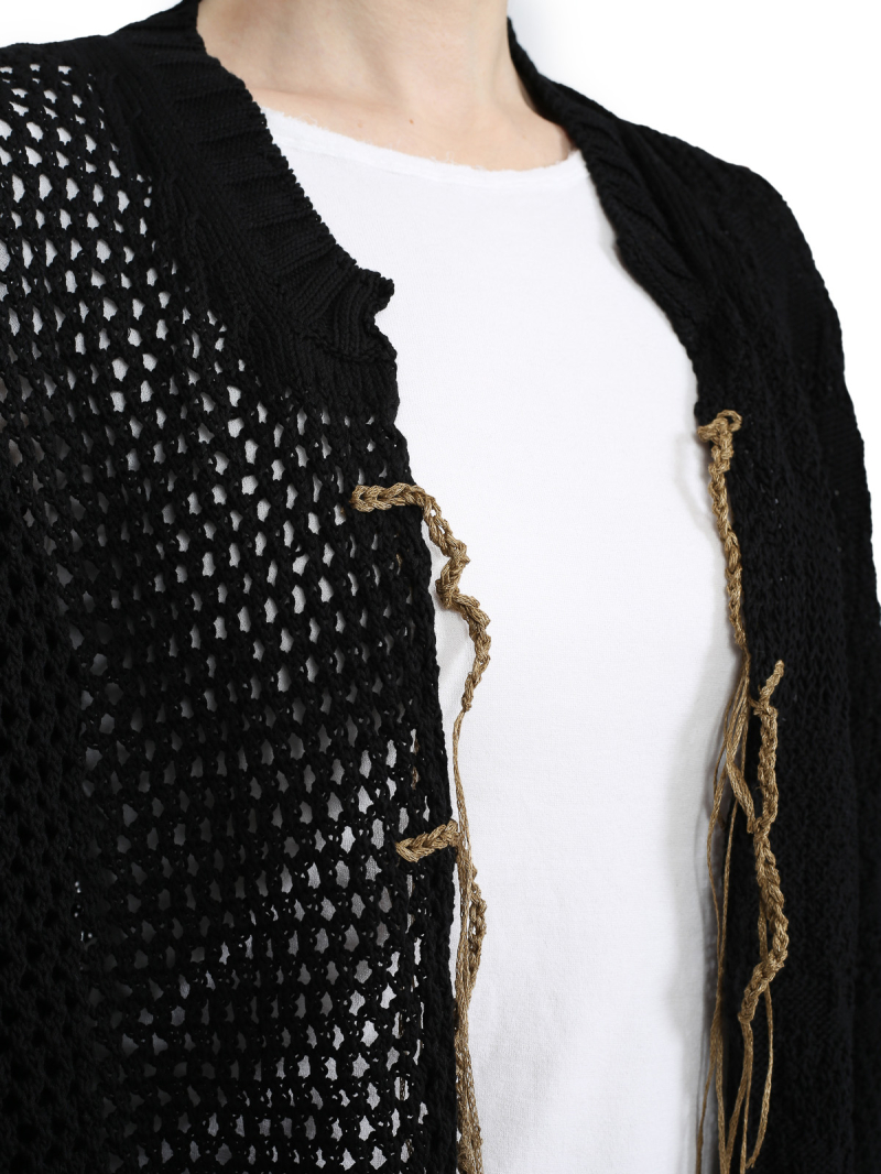 Serien°umerica - Длинный свободный кардиган - Черный - ser-patch-5103