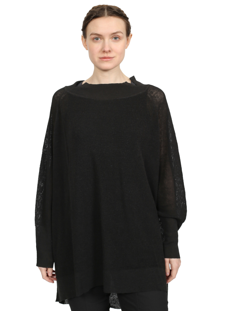 Rundholz Black Label - Mittellange leinen viskose stricktunika - 1253287002