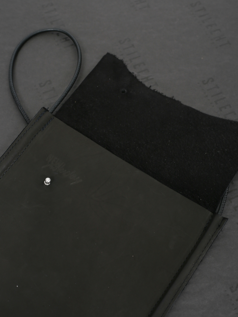 Darkgem — кожаная сумка с кожаным ремешком — черная — A-2245-5