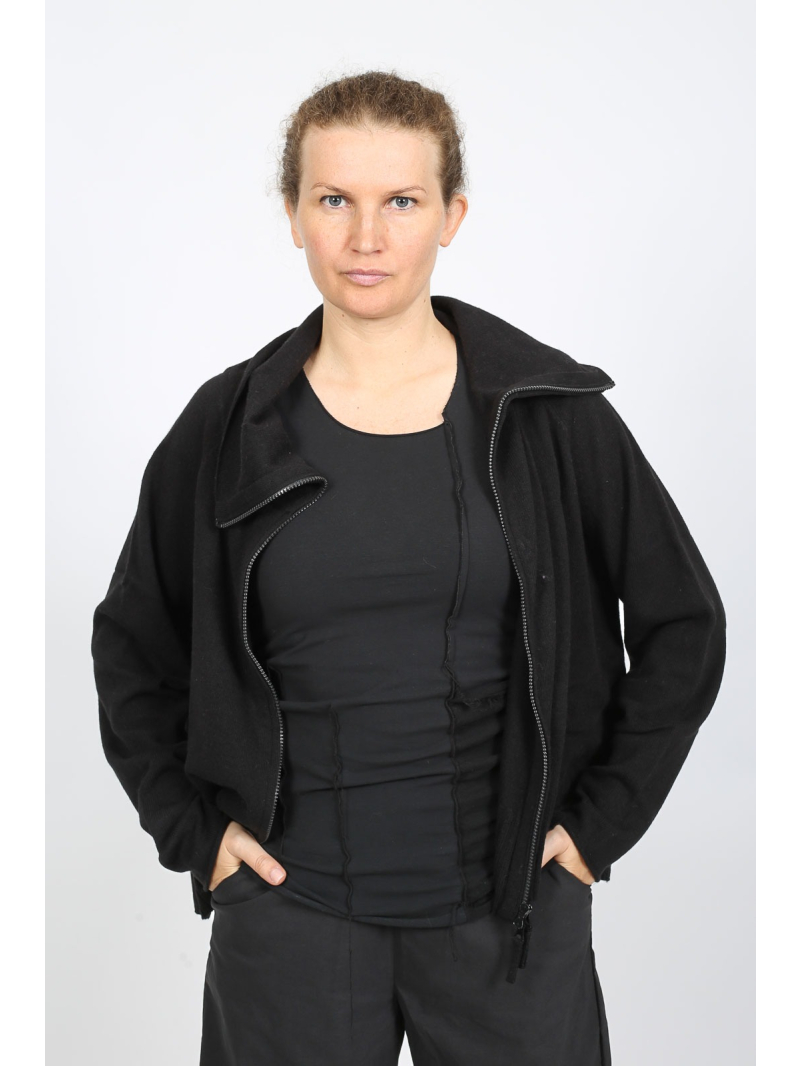 Rundholz Black Label - Oversize Strickjacke mit Reißverschluss und Rollkragen - 2253457109