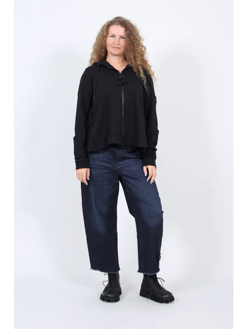 Pluslavie (Plü) - Wide Stretch Jeans Cropped - 10019