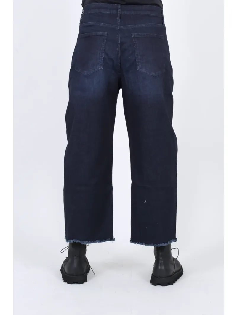 Pluslavie (Plü) - Wide Stretch Jeans Cropped - 10019