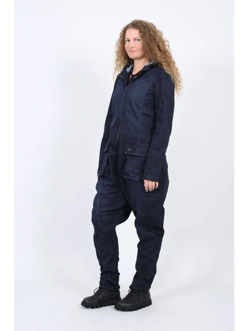 Pluslavie (Plü) - Denim Jumpsuit with Hood - 10022