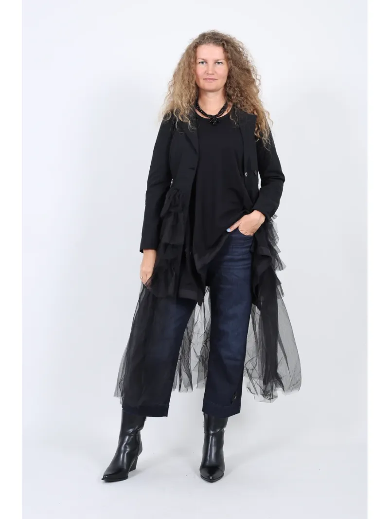Pluslavie (Plü) - Cropped Stretch Jeans Dark Blue - 10030