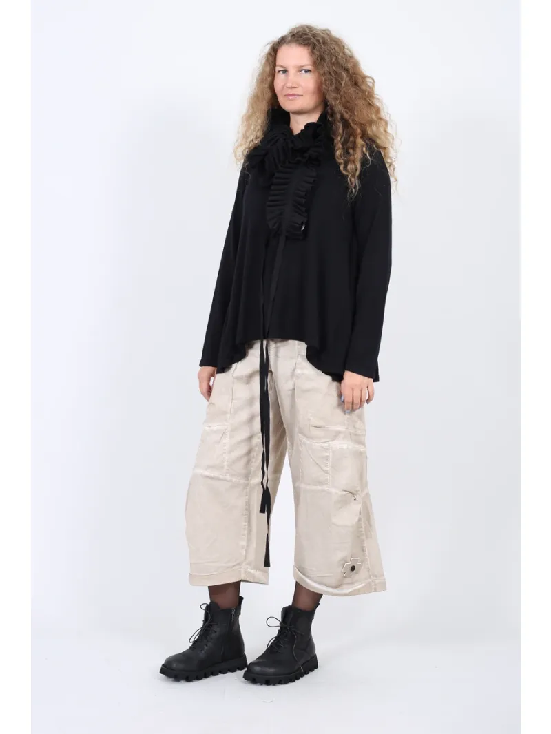 Pluslavie (Plü) - Cropped Cargo Pants with Panels - 10037