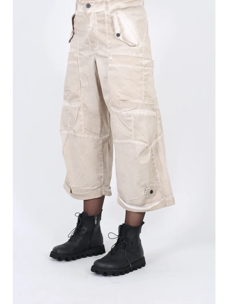 Pluslavie (Plü) - Cropped Cargo Pants with Panels - 10037