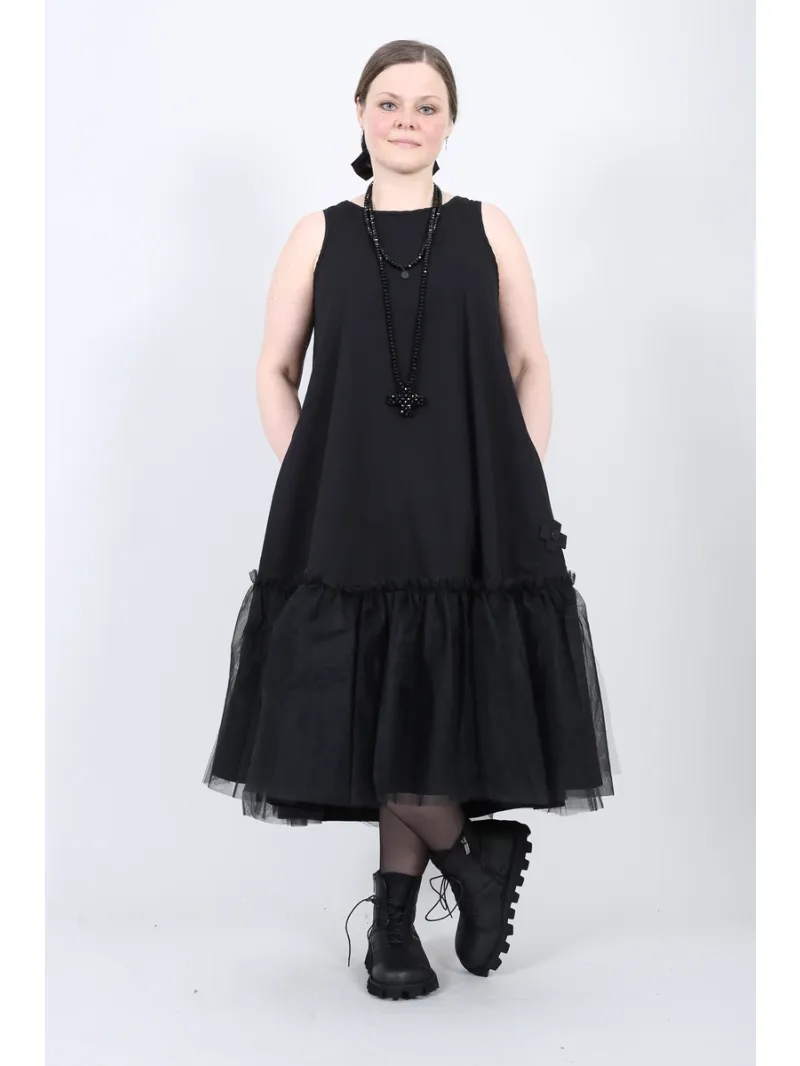 Pluslavie (Plü) - Robe midi avec volant en tulle - 1166