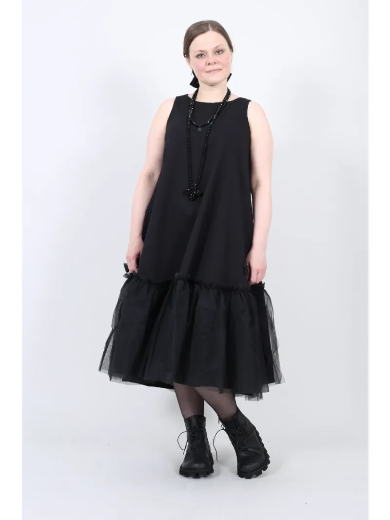 Pluslavie (Plü) - Robe midi avec volant en tulle - 1166