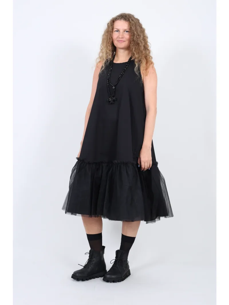 Pluslavie (Plü) - Midi dress with tulle ruffle - 1166