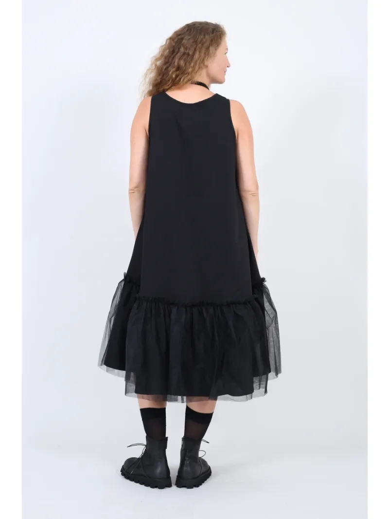Pluslavie (Plü) - Midi dress with tulle ruffle - 1166