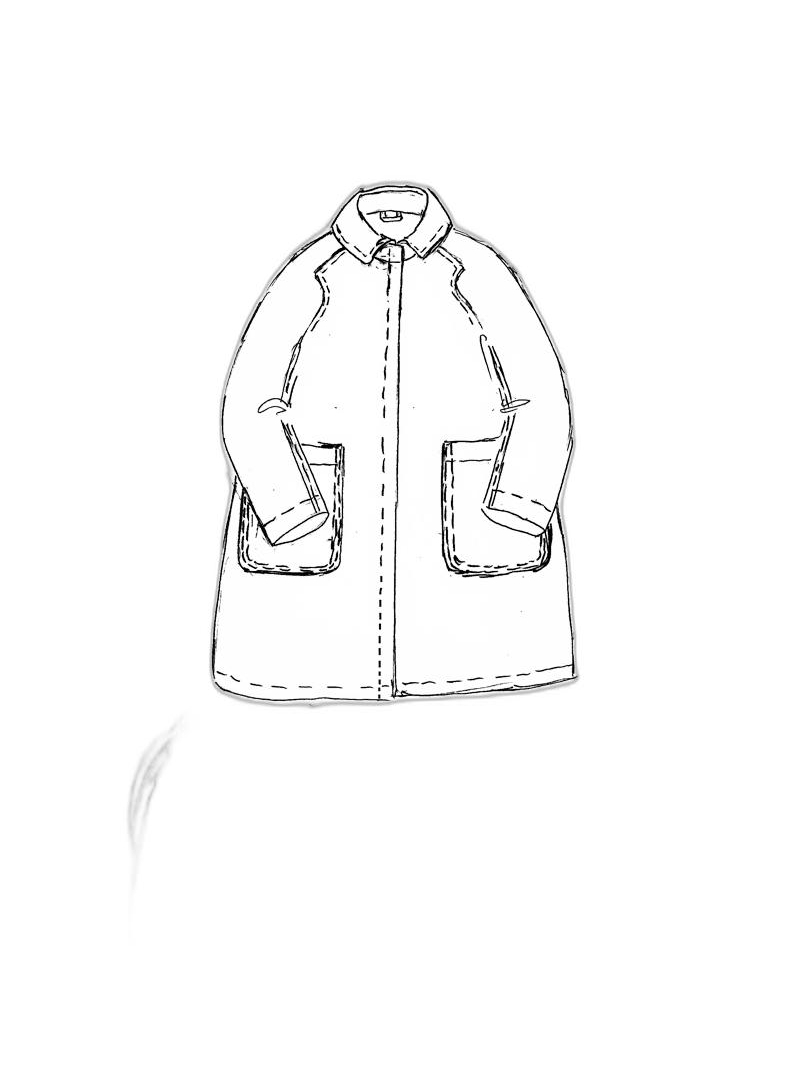 Rundholz — Ручно расписанный пальто из сырого денима оверсайз — 1251101206