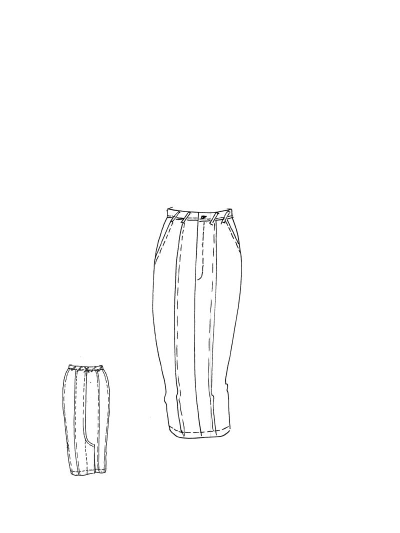 Rundholz - Hand-painted banana-shaped linen cotton stretch skirt - 1251110305