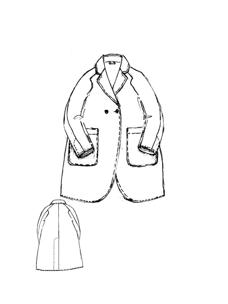 Rundholz - Oversize baumwoll leinen nadelvlies mantel - 1251171206