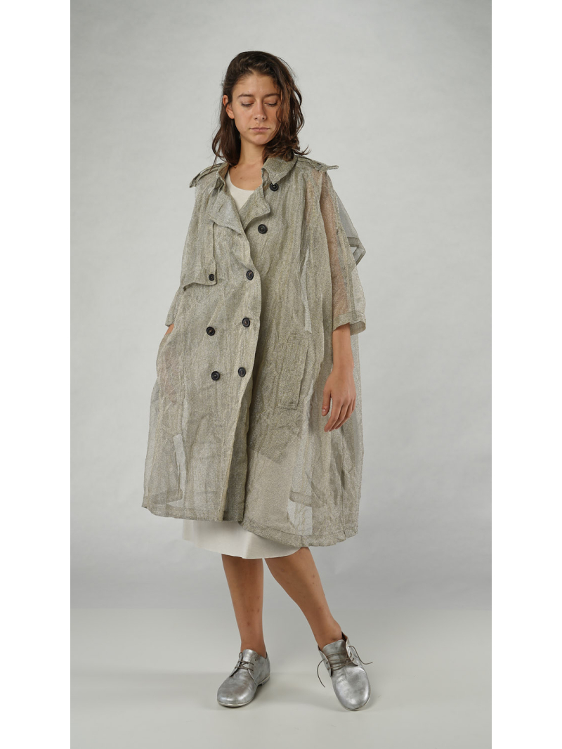 Rundholz - Oversize серебряно-золотой сетчатый плащ - 1251181202