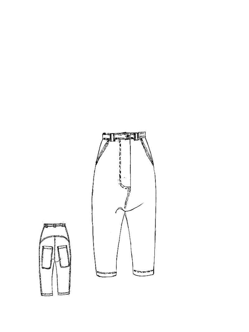 Rundholz - Tulpenförmige Leinen Hose - 1251220102