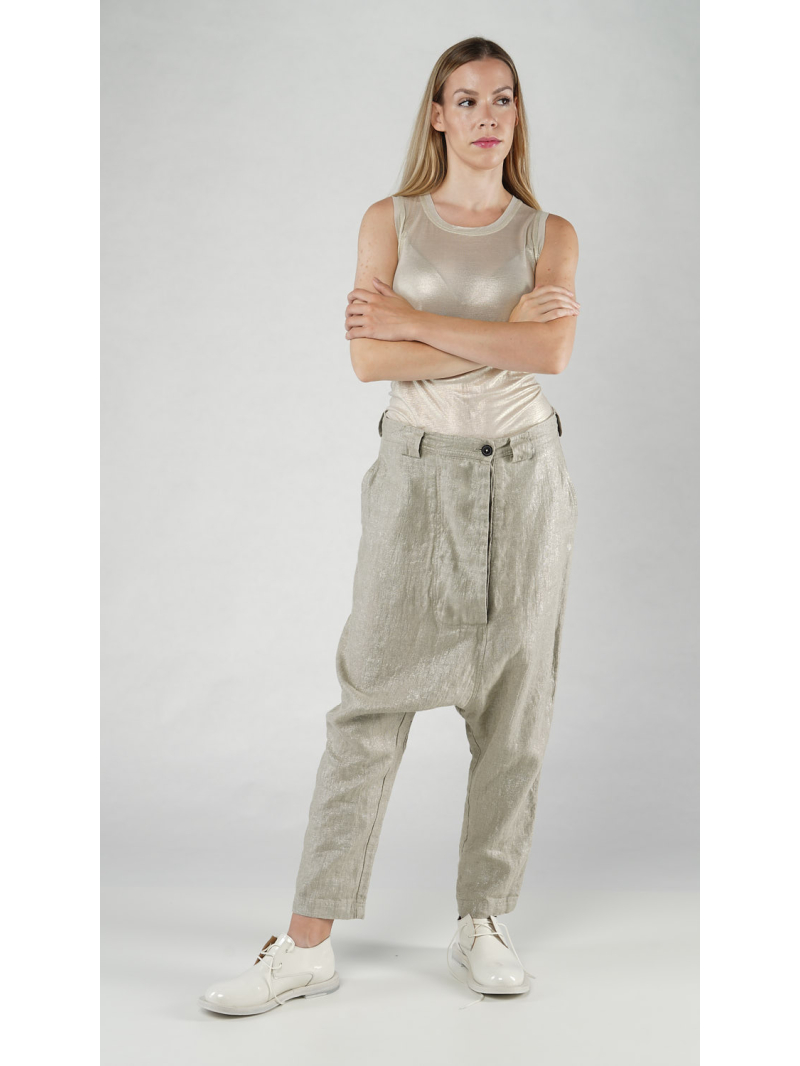 Rundholz - Tulpenförmige Leinen Hose - 1251220102