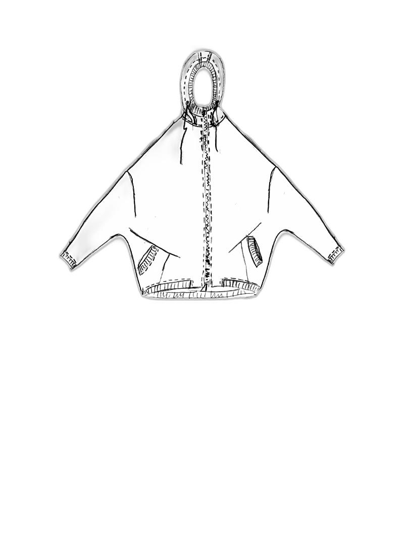 Rundholz - Handpainted raw french terry jacket with hood - 1251271104