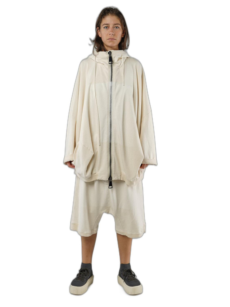 Rundholz - Handpainted raw french terry jacket with hood - 1251271104