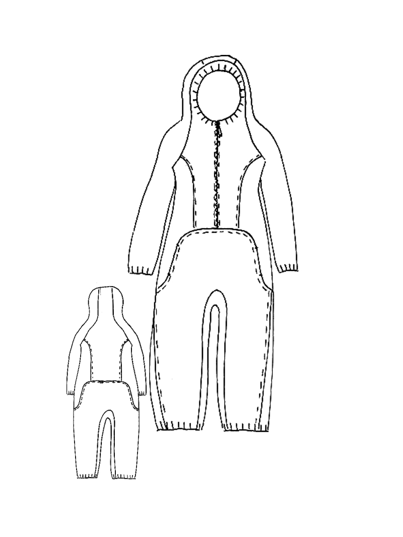 Rundholz - Gerader weiter thin french terry overall mit glanz optik - 1251281308