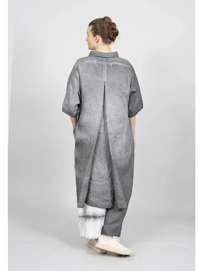 Rundholz - Hand-painted flared linen dress - 1251670901