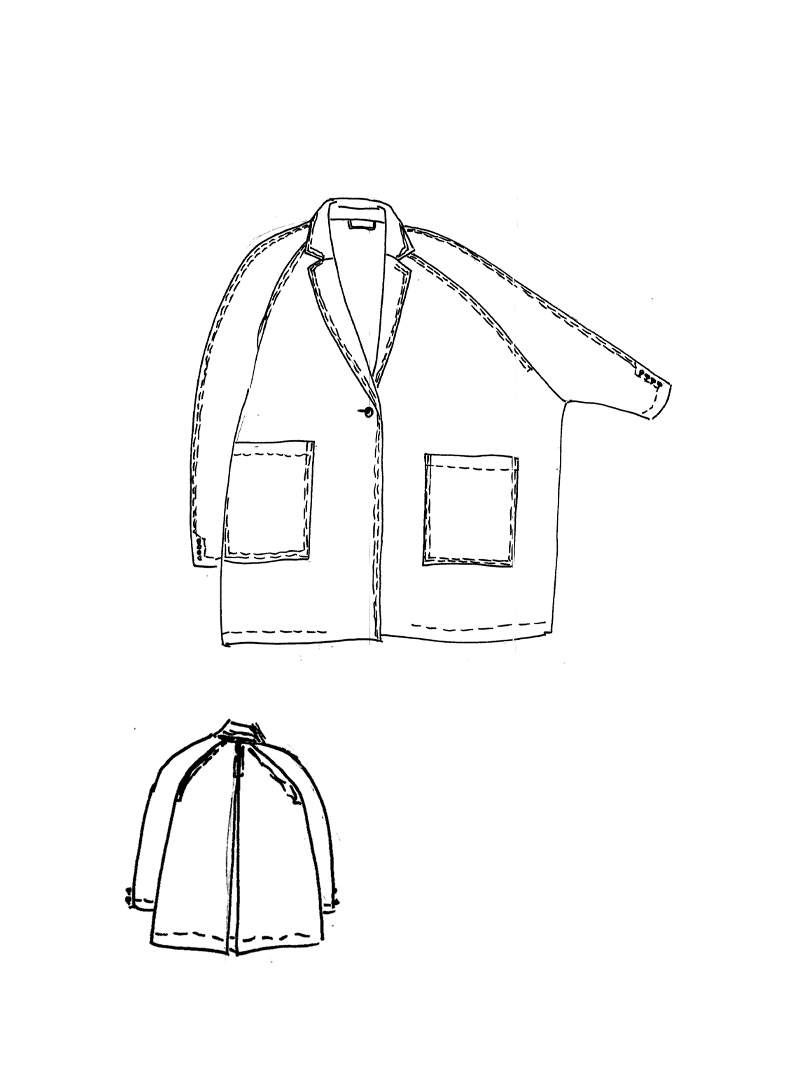 Rundholz - Handbemalter oversize leinen mantel - 1251671210