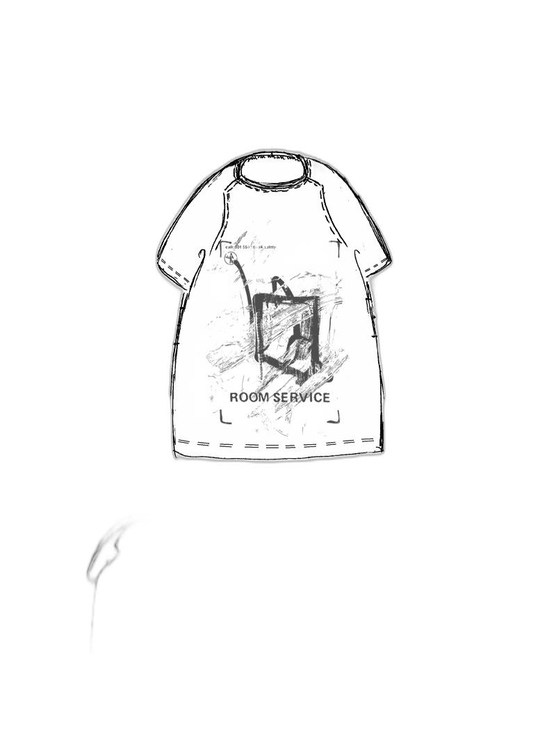 Rundholz DIP - Knielanges baumwoll jersey kleid mit platziertem druck - 1252300904