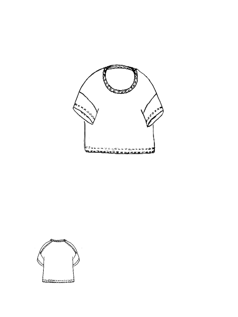 Rundholz DIP - Kastenförmiges Indigo Jersey T-shirt - 1252620508