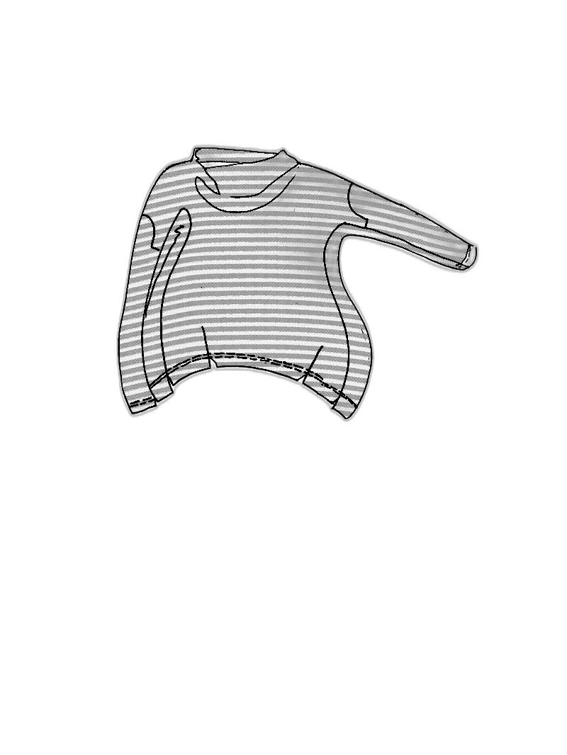 Rundholz Black Label - Hüftlanges papercotton jersey t-shirt mit streifendruck - 1253370501