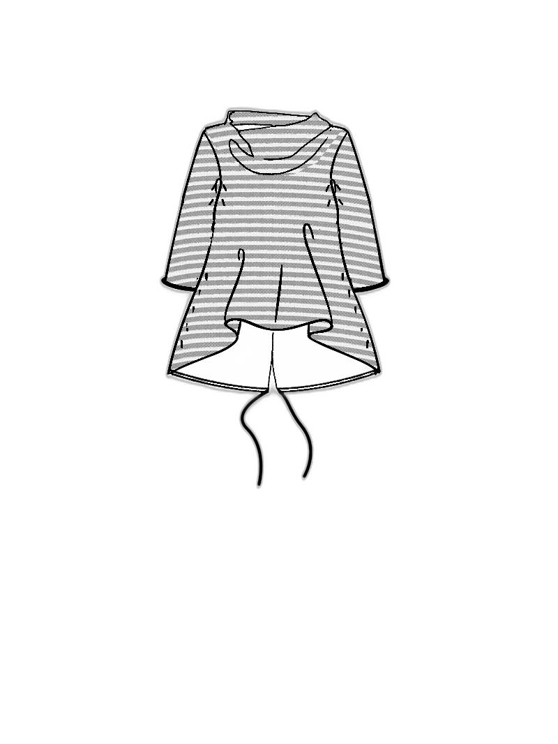 Rundholz Black Label - Ausgestelltes papercotton jersey t-shirt mit streifendruck - 1253370505