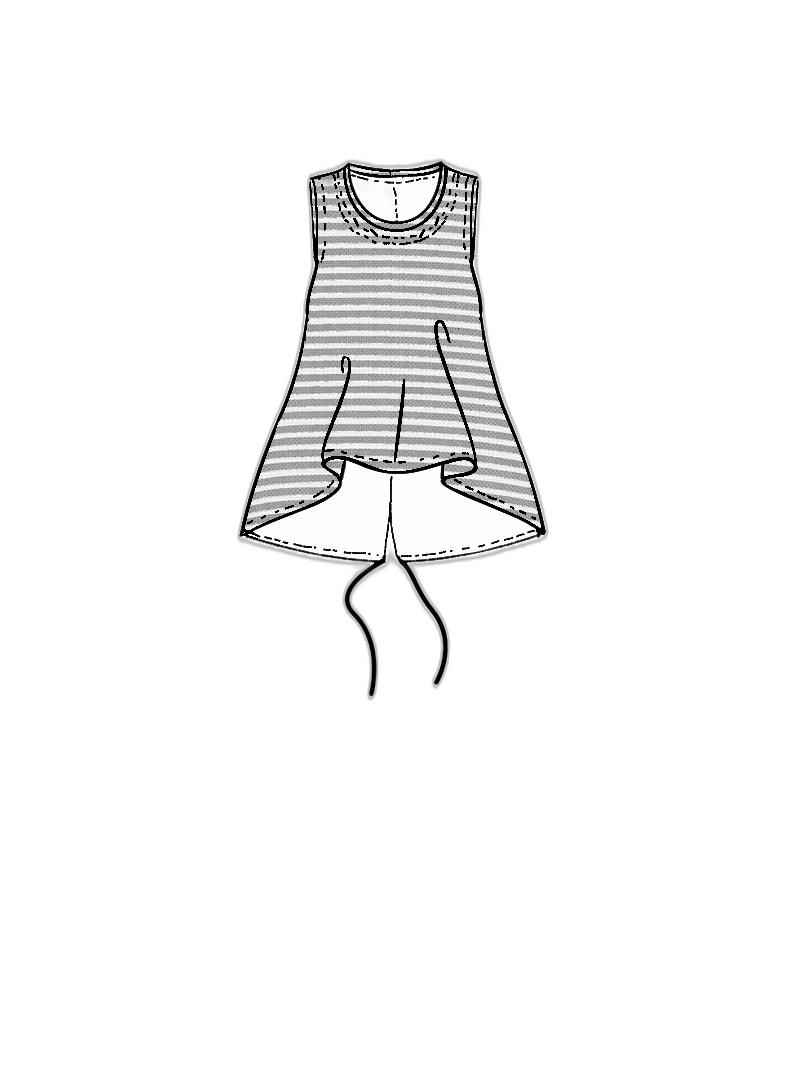 Rundholz Black Label - Hüftlanges papercotton jersey top mit streifendruck - 1253370804