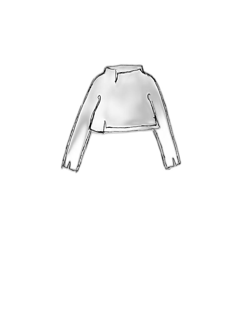 Rundholz Black Label - Kurzer high twist baumwoll pullover - 1253380703